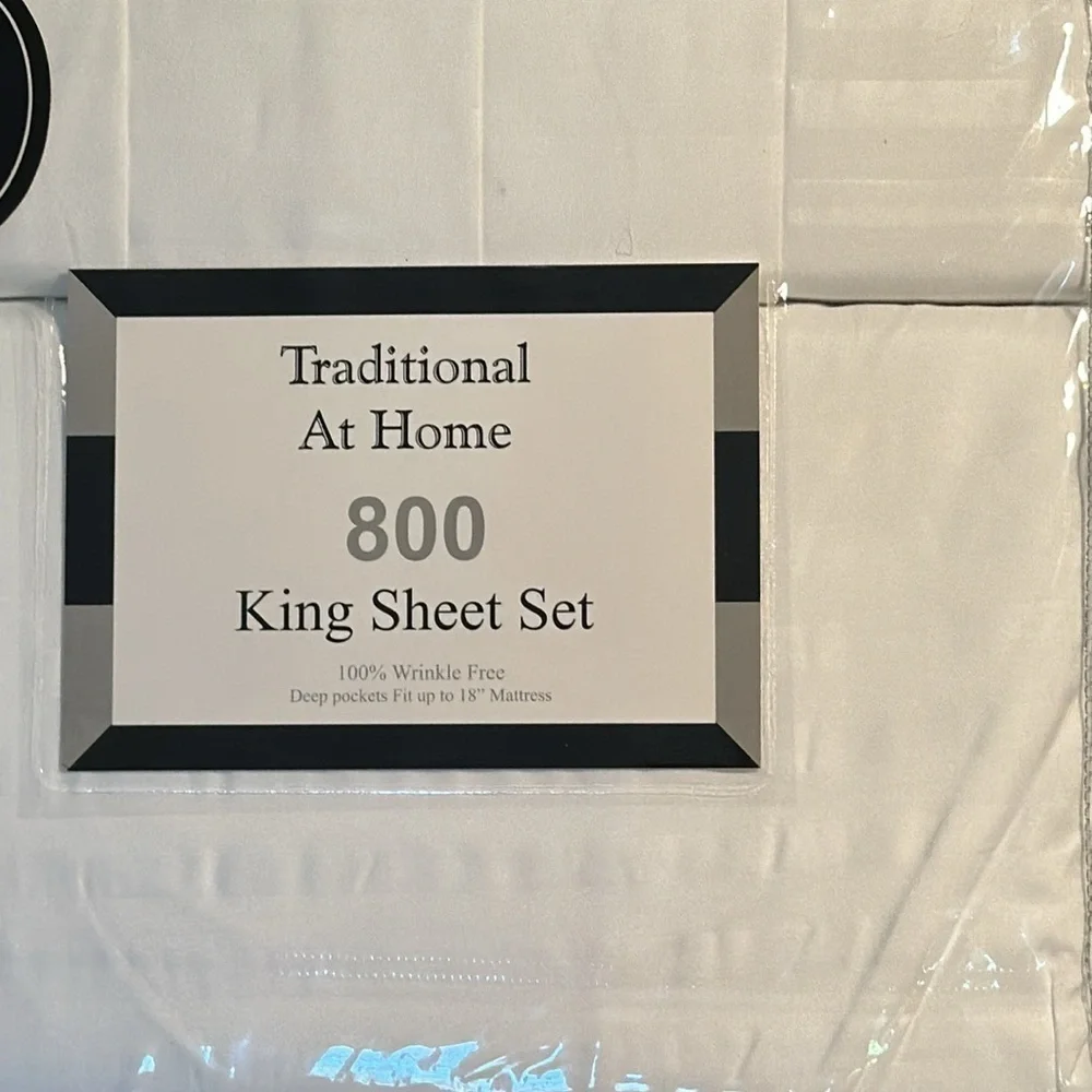 Transitional at Home King 6pc Sheet Set Embossed Stripes White as Snow